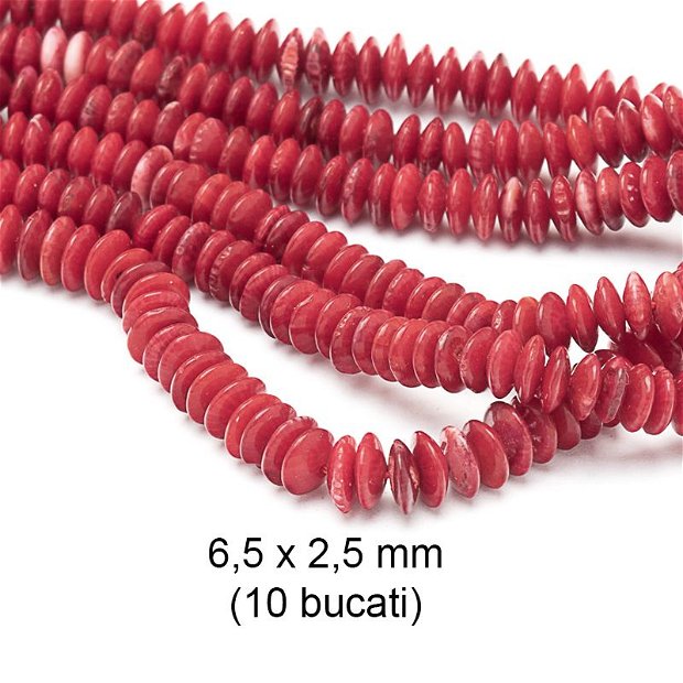 Coral, 10 bucati, 6,5 x 2,5 mm, CB-02