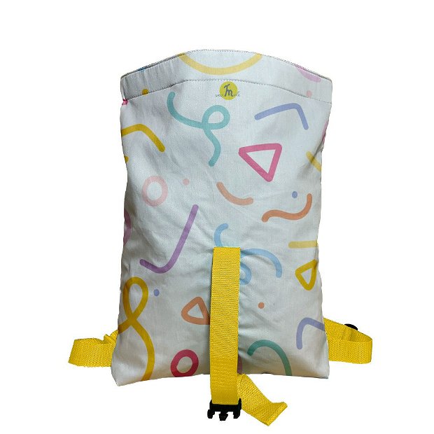 Rucsac Handmade Backpack Abstract, Forme Desen de Copii, Multicolor, 45x37 cm