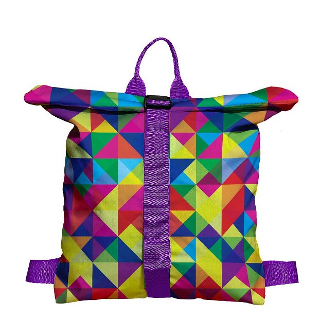 Rucsac Handmade Backpack Abstract, Rubix Cube, Multicolor, 45x37 cm