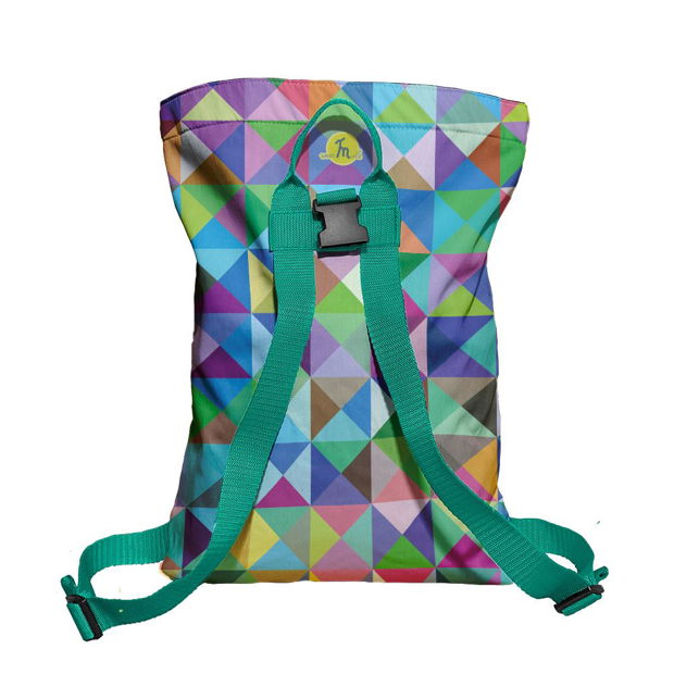 Rucsac Handmade Backpack Abstract, Triunghiuri si Patrate In Culori Vintage, Multicolor, 45x37 cm