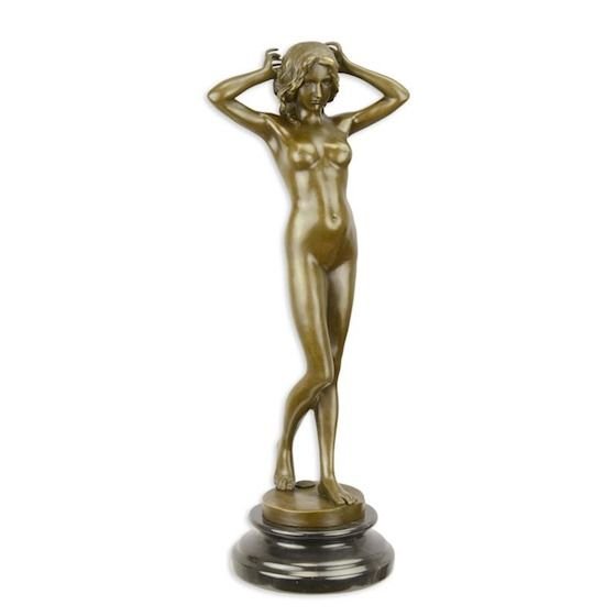 Nud - statueta din bronz pe soclu din marmura