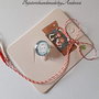 Brosa martisor cabochon sticla 16mm pisicuta