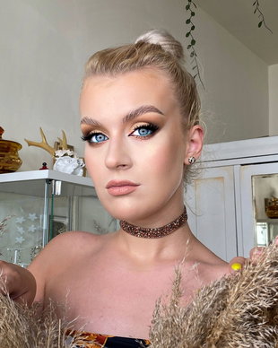 Choker stralucitor Rose gold cu negru