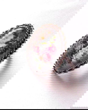 inel sticla cu motiv floral 40175