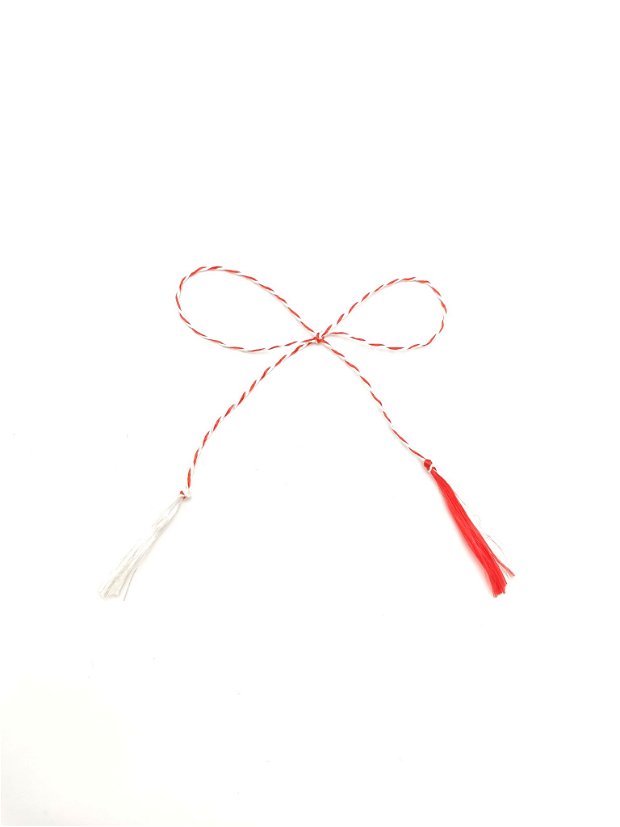 10 buc snur de martisor - model ciucuri - marțișor alb roșu