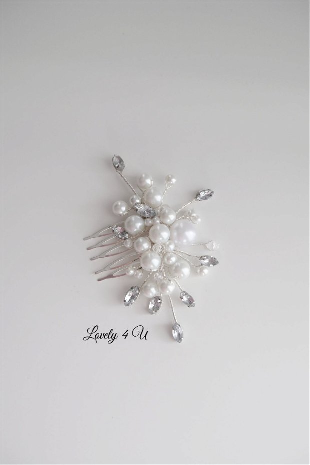 Agrafa eleganta cu perle și pietricele - Jolye