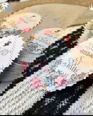 Etichete marturii botez, flori, colorat, flori, etichete multumire mărturii, carton gros, perforate, etichete marturii nunta sau botez