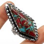 Inel copper turquoise & red coral