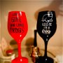 Set 2 pahare vin rosu si negru, cadou cuplu unicat cu mesaj text personalizat
