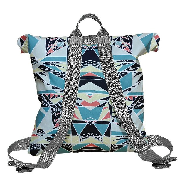 Rucsac Handmade Backpack Abstract Geometric, Privind prin Stroboscop, Multicolor, 45x37 cm
