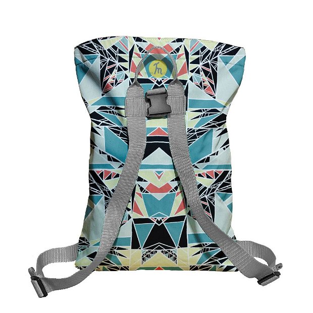 Rucsac Handmade Backpack Abstract Geometric, Privind prin Stroboscop, Multicolor, 45x37 cm