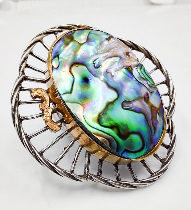 Inel argint cu abalone