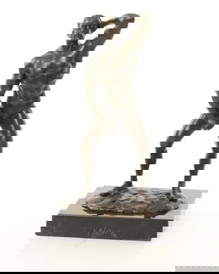 Nud - statueta din bronz pe soclu din marmura