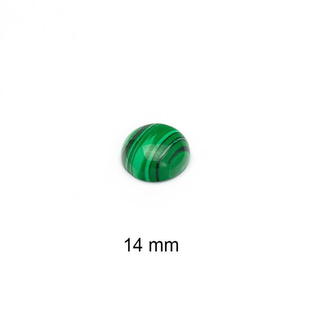 Cabochon malachit sintetic, 14 mm, A977 M3