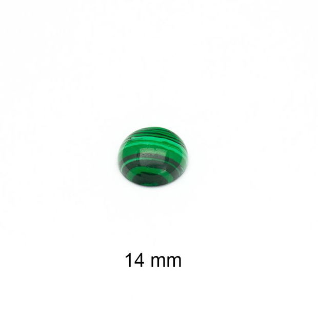 Cabochon malachit sintetic, 14 mm, A978 M2