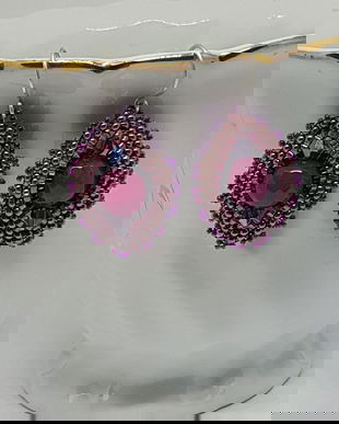 Cercei unicat , cercei cu jad, cercei cu swarovski , cercei din argint.