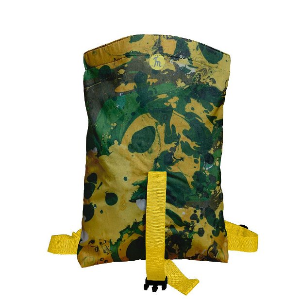 Rucsac Handmade tip Backpack, Padure Tropicala Verde Abstracta, Multicolor, 45x37 cm