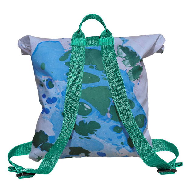 Rucsac Handmade tip Backpack, Picaturi de Acid Abstracte, Multicolor, 45x37 cm