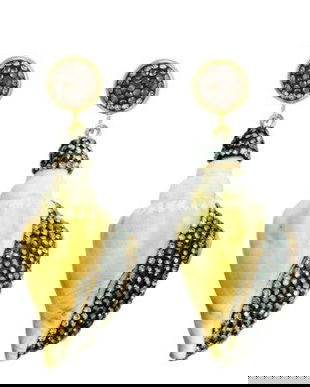 K1565 # Cercei cu tija, melc natural marin, cristale rhinestone, negru, 68x26mm, 18g