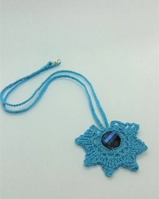 colier handmade - Stea - albastru