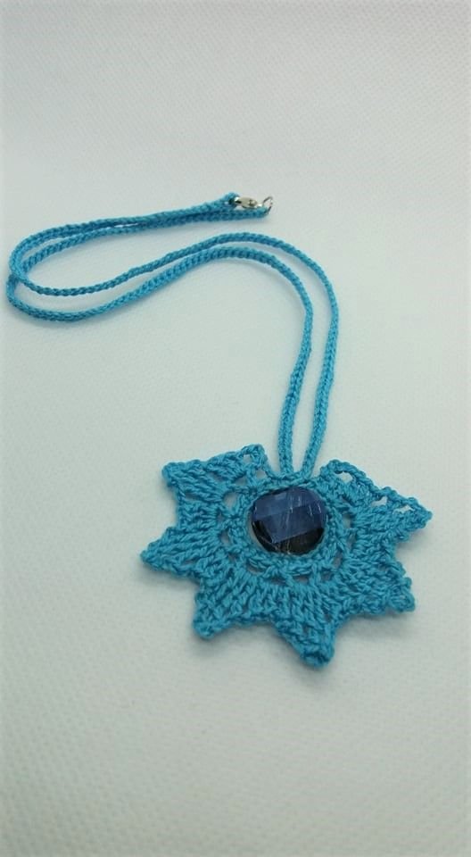 colier handmade - Stea - albastru