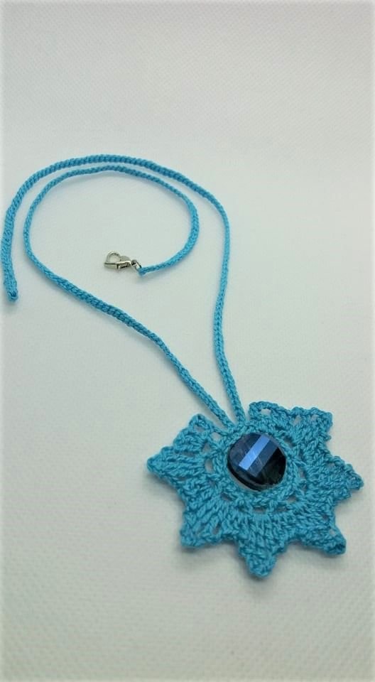 colier handmade - Stea - albastru