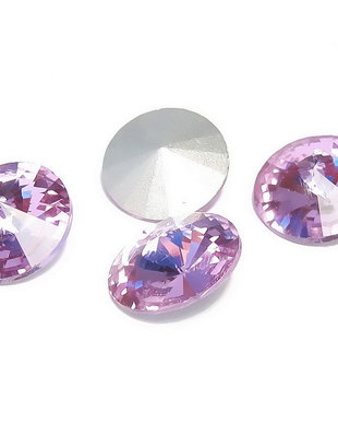 Cabochon din sticla, 12 mm, Light Amethyst