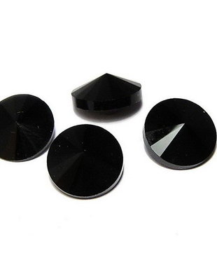 Cabochon din sticla, 12 mm, jet