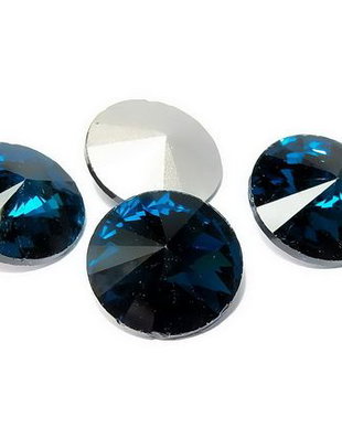 Cabochon din sticla, 12 mm, bleumarin