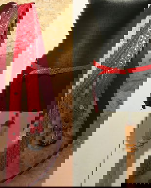 CUREA ROSIE DIN PIELE NATURALA DE SARPE