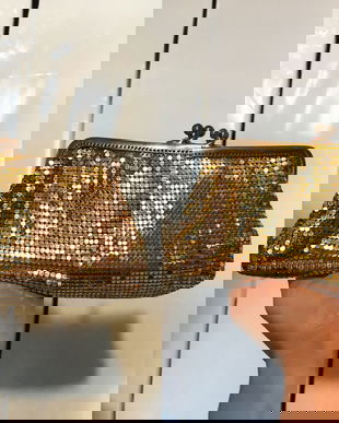 GEANTA ANII 30 DIN MESH METALIC AURIU