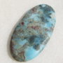 Cabochon subtire din minereu brut / placuta de larimar cu cupru, cobalt si vanadiu (lucrat manual in INDIA) aprox 52x24x3.3 mm