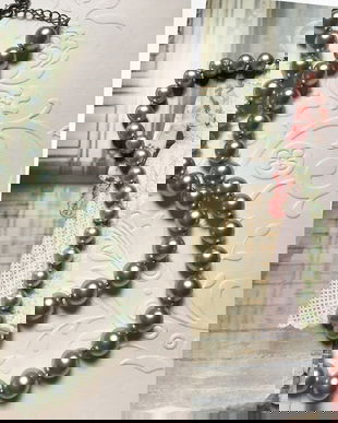 COLIER PERLE NATURALE BLEU GRI