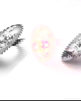 inel sticla cu motiv floral 40169