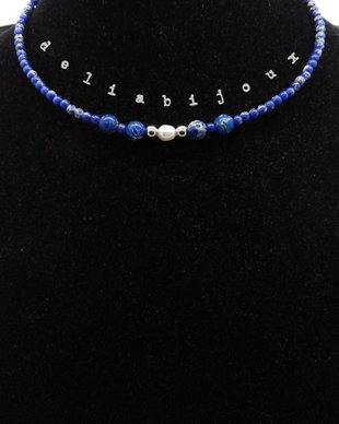 Colier handmade unicat regalite si perla de cultura (cod608)