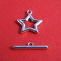 Inchizatoare toggle steluta din argint .925 rodiat aprox 15.5x13.5 mm cu 15.5x4 mm