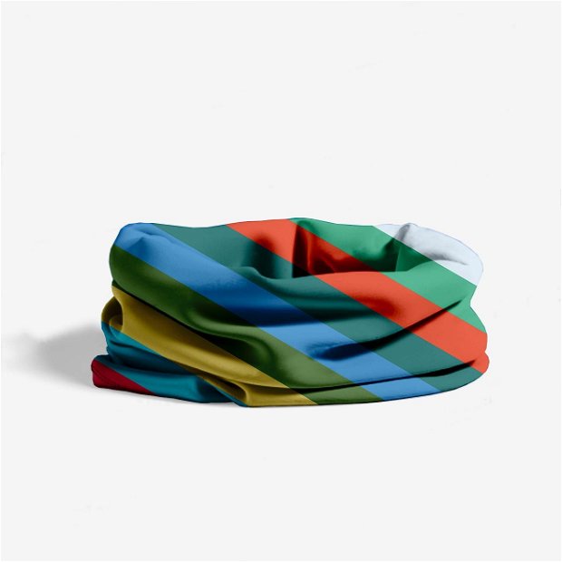 Esarfa Circulara tip Guler Handmade pentru Toate Sezoanele, Abstract Avalansa de Culori, Multicolor, 40x25 cm