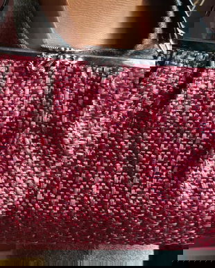 SUPERBA GEANTA VINTAGE COMBINATIE LAC SI IMPLETITURA NATURALA