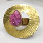 Inel alama şi cuarţ druzy colorat, inel rotund, inel mare, inel cerc