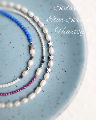 Colier/Choker argint cu perle de cultură și steluțe