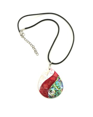 Colier cu paua shell, sidef si coral - 2680