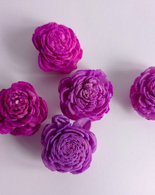 Capete flori Ming, Mov,4 cm,Set 5 bucăți