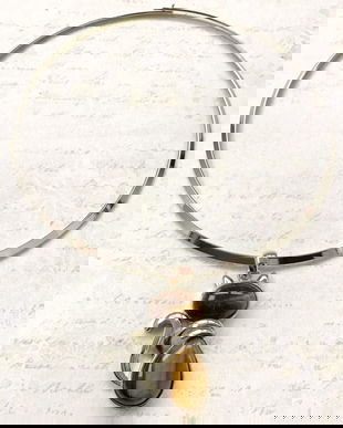 Pandantiv pisica & piatra soarelui / ochi de tigru