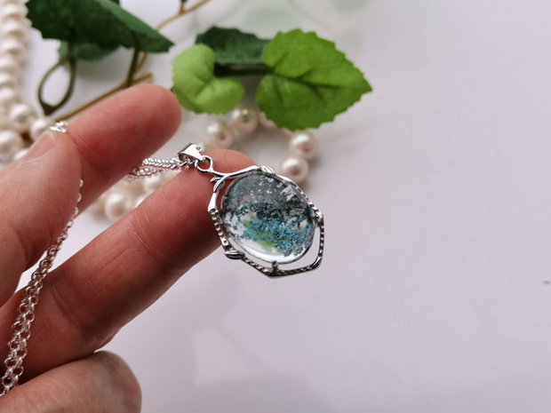 Colier blue  phantom quartz