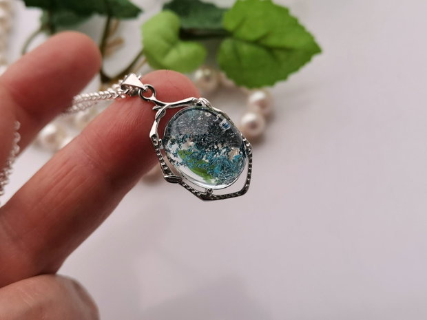 Colier blue  phantom quartz