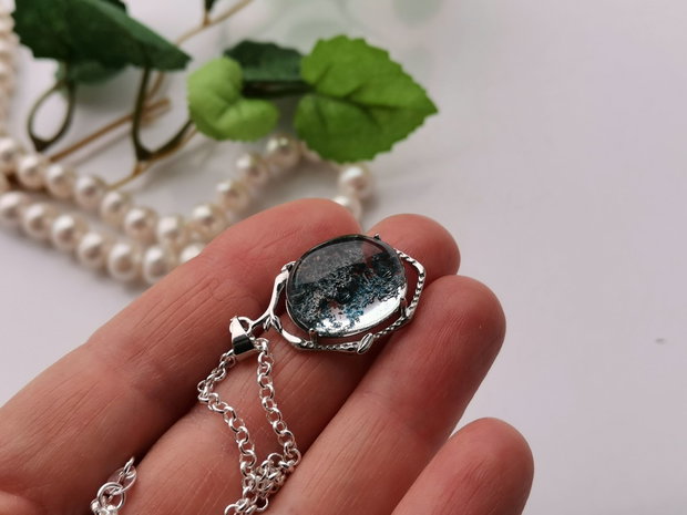 Colier blue  phantom quartz