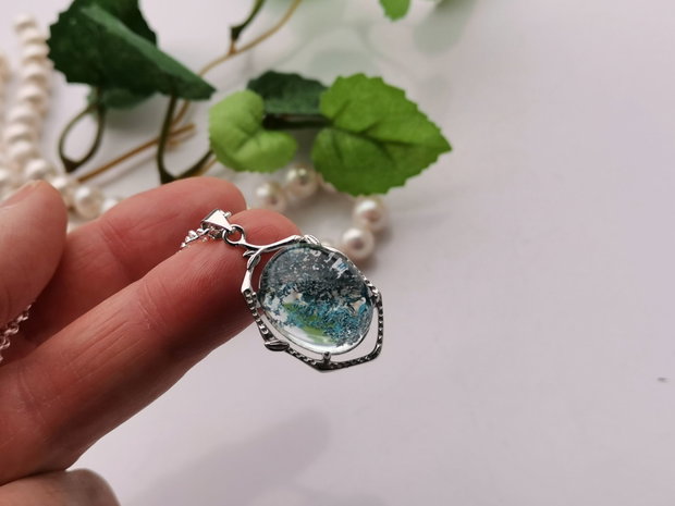 Colier blue  phantom quartz