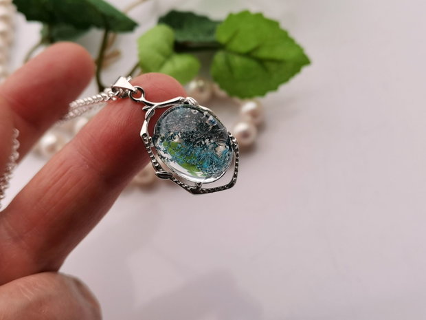 Colier blue  phantom quartz