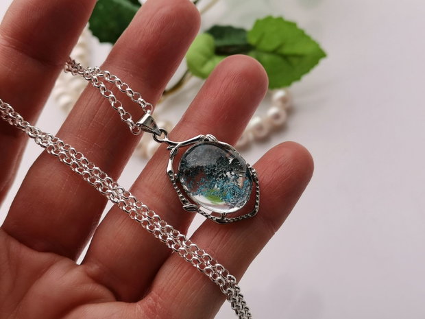 Colier blue  phantom quartz