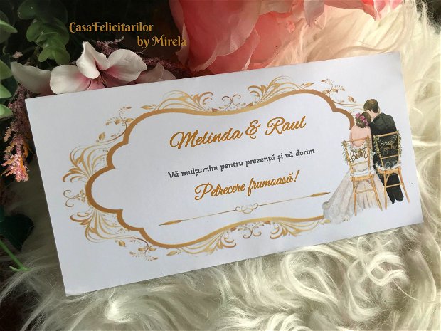 Plic bani nunta/Place card nunta